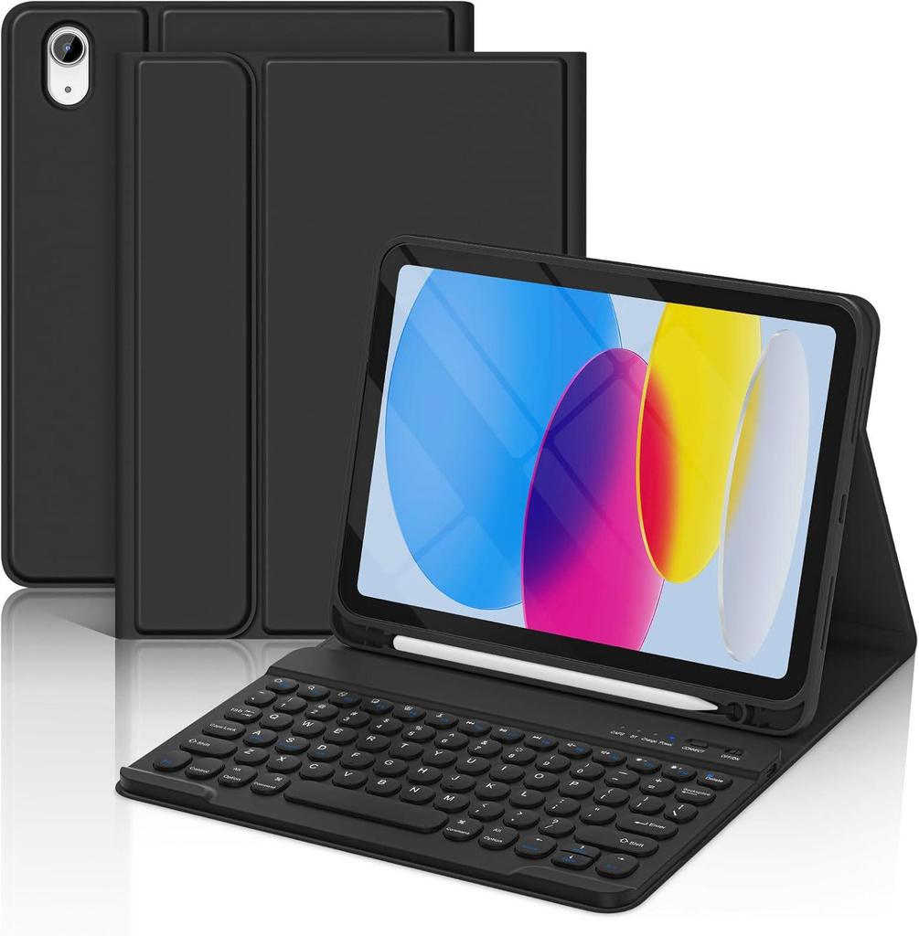 Redmi Pad 2 Tablet Case with Detachable Bluetooth Keyboard, Pen Slot, Round Cap, and Bluetooth Mouse