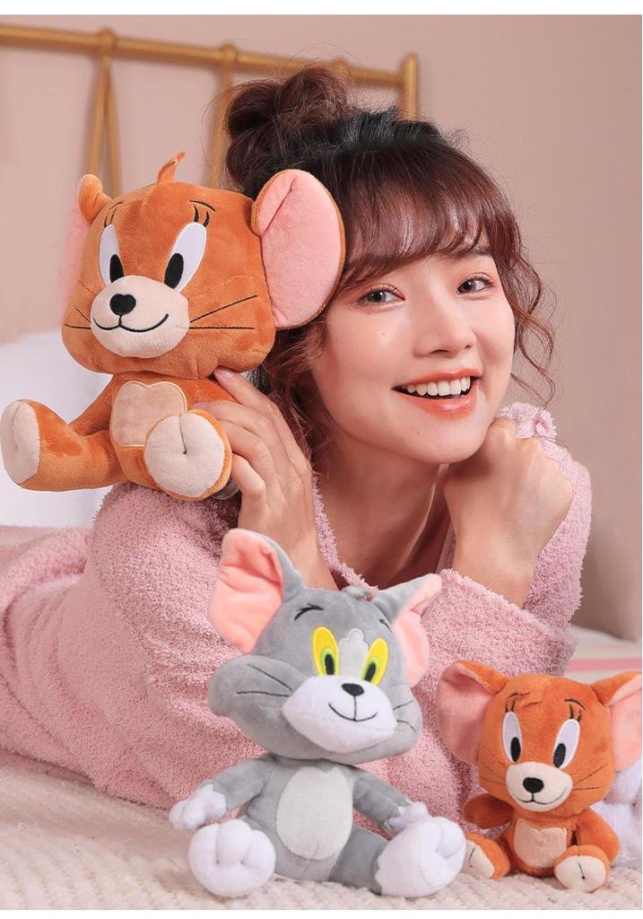 Warner Bros. Tom und Jerry Plüschtier - Klassische Graue Tom Katze & Jerry Maus Anime Puppenfigur