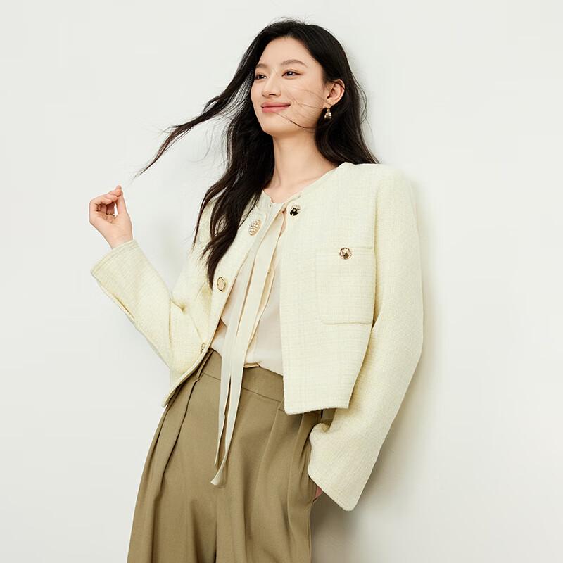 JOY SPEAKER Women's Petite Tweed Style Short Jacket