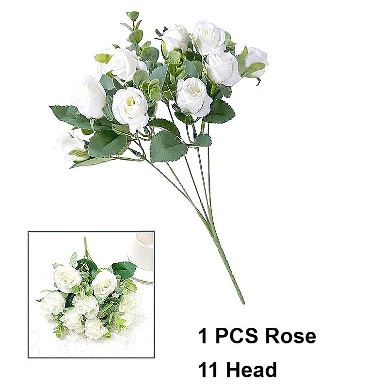 Fiori Artificiali Rosa di Seta Foglie di Eucalipto Bianco Bouquet di Peonie Fiore Finto per Tavolo Matrimonio Festa Vaso Arredamento Casa