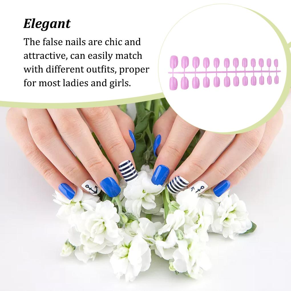 Nails Acrylic Round Polish Press on Artificial Fingernails Fashion Full Cover Manicure Tools Decoration Gifts Girls