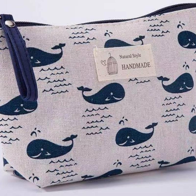 Canvas Cosmetic Bag Large Capacity Fabric Change Bag Travel Area Cosmetics Wash Storage Bag