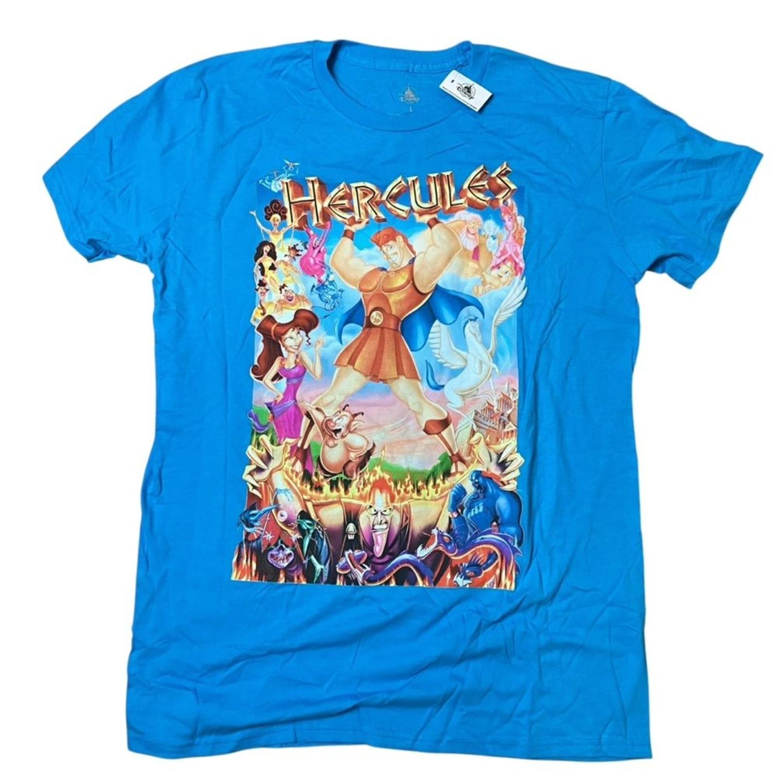 Disney Parks Men L Blue Hercules T-Shirt Hades Zeus Phil Panic Pain Movie S