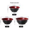 Disposable Japanese Style Red & Black Plastic Soup Bowls with Lids