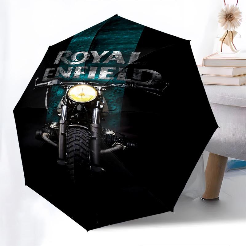 Motorcycle Themed Automatic Opening and Closing Umbrella, Brightly Colored 8-rib Portable Umbrella, Suitable for Men and Women, A Perfect Gi