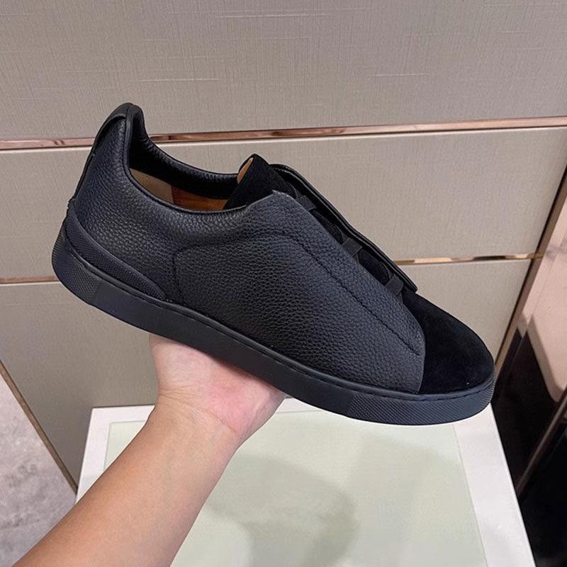 Men's 2025 Autumn Low-Top Non-Slip Slip-On Skate Shoes with Elastic Bands