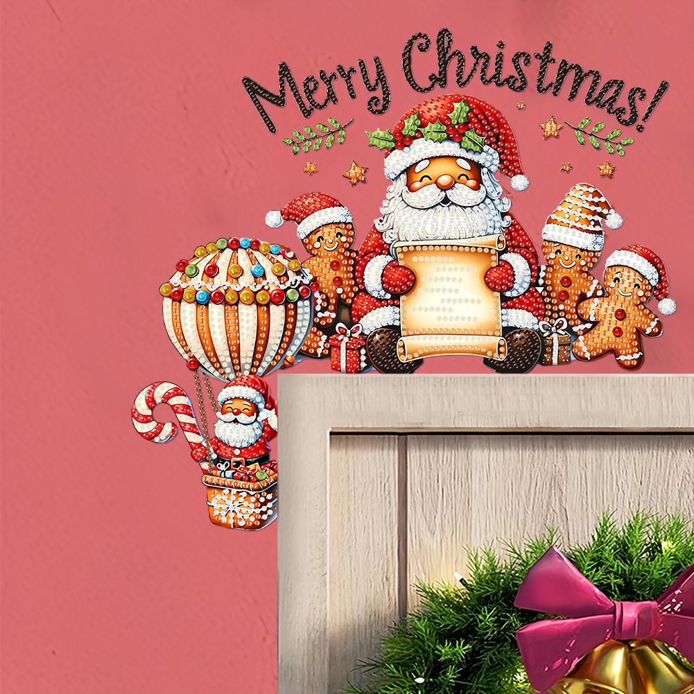 DIY Xmas Diamond Painting Door Corner Pendants Diamond Arts Set Door Frame Hanging Decor Wooden Door Decoration for House Layout