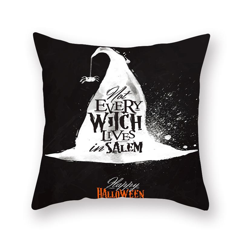 Halloween Pillow Cover Cartoon Skull New Short Velvet Cushion Cover Sofa Cushion