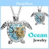 Elegant Alloy Sea Turtle Necklace Beautiful Beach Themed Jewelry For Animal Lovers