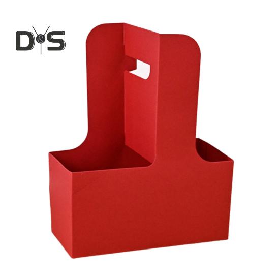 10 szt. Jednorazowy Pojemnik na Napoje na Wynos 2 lub 4 Kubki Kartonowy Uchwyt na Kubki z Uchwytem Pudełko do Przenoszenia Napojów Gorących lub Zimnych do Dostawy Jedzenia na Wynos