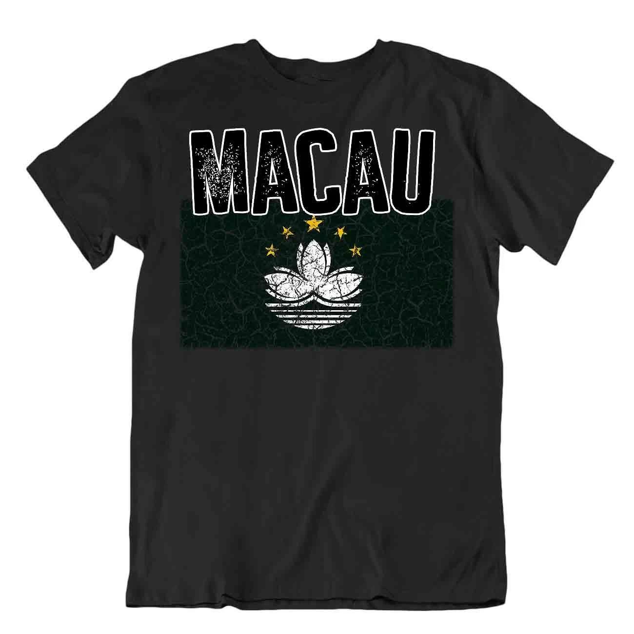 Flag T-Shirt Macau Fashion Country Souvenir Gift Tee Pride logo XL