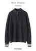 Women's High Neck Half-Zip Cashmere Sweater - 2025 Autumn/Winter Korean Style Jacquard Knit Warm Base Layer