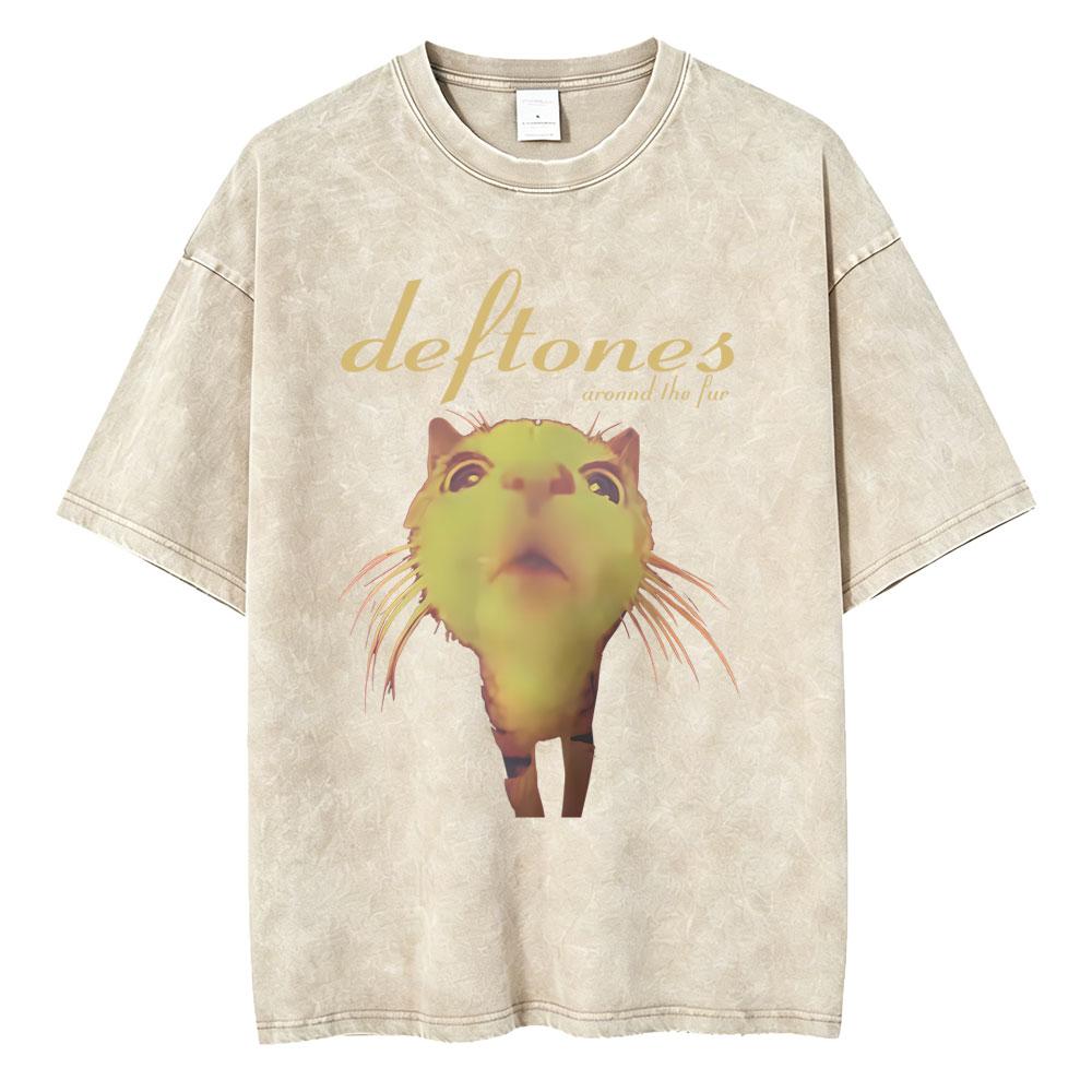 

Washed Vintage Alternative Metal Rock Band Deftones Music Album Cover Graphic Tshirt Men Retro Gothic Punk Oversized T Shirts S