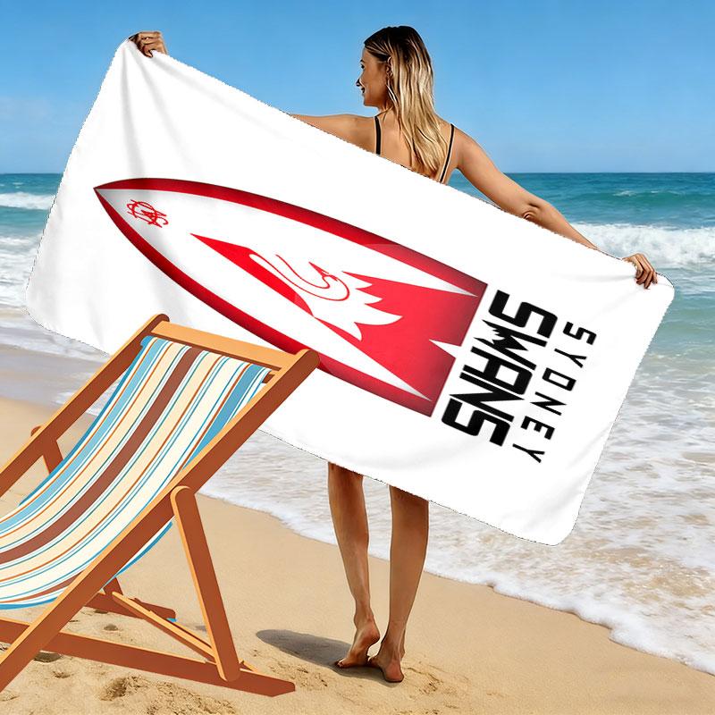 Go Sydney Swans Print Beach Towel, Large Soft Quick Dry Towel for Beach Camping Swimming