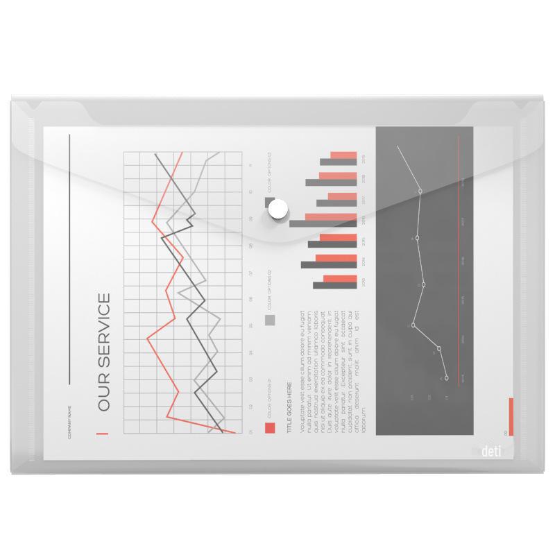 

Deli 8308 A4 Прозрачная папка-конверт для хранения документов A4 (335*235*10mm) прозрачный белый