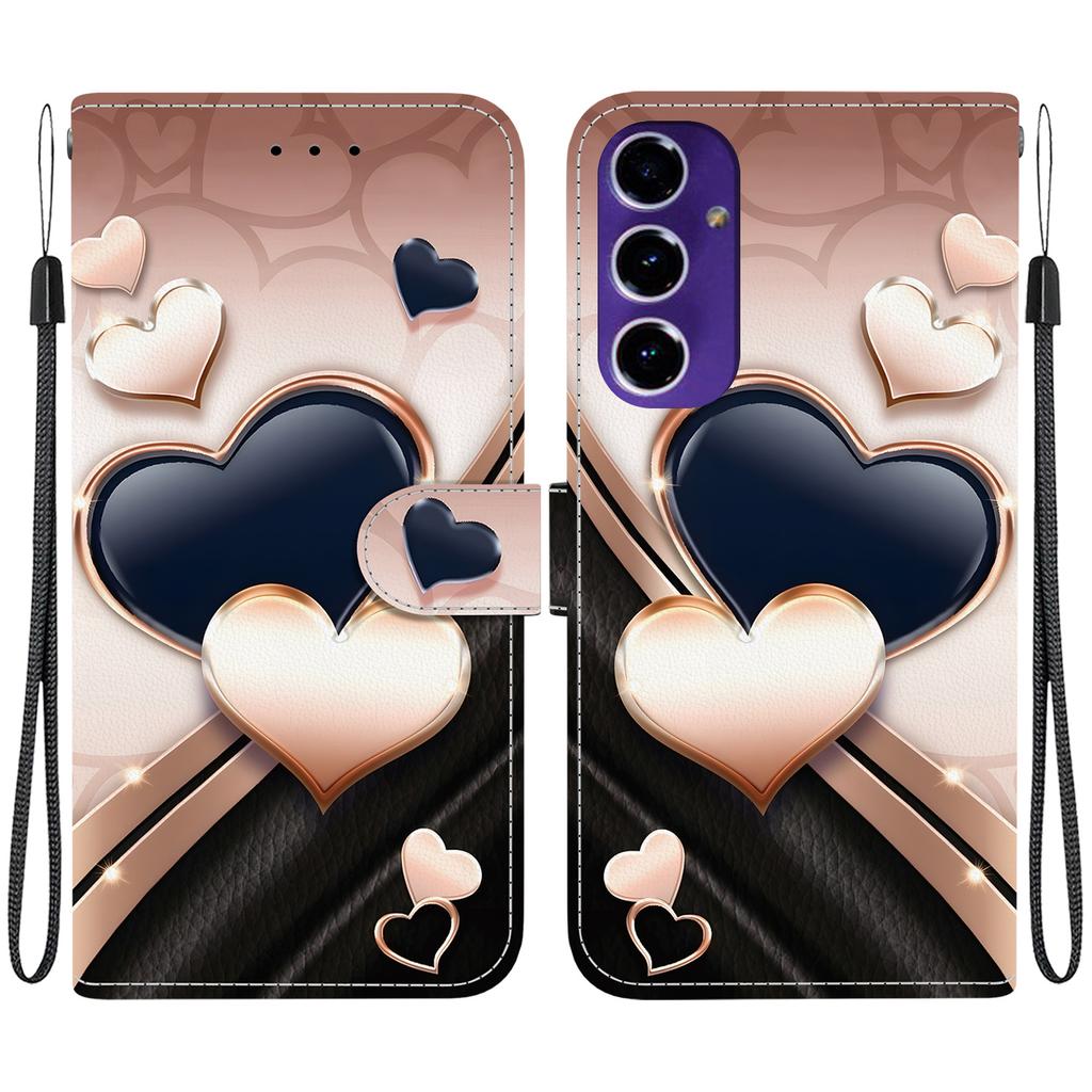 Leather Case Flip Handmade Pu For Samsung Galaxy A16 4g5g A165fa166b Antislip Shockproof Cover With Wrist Strap Heartrose Cat Designs