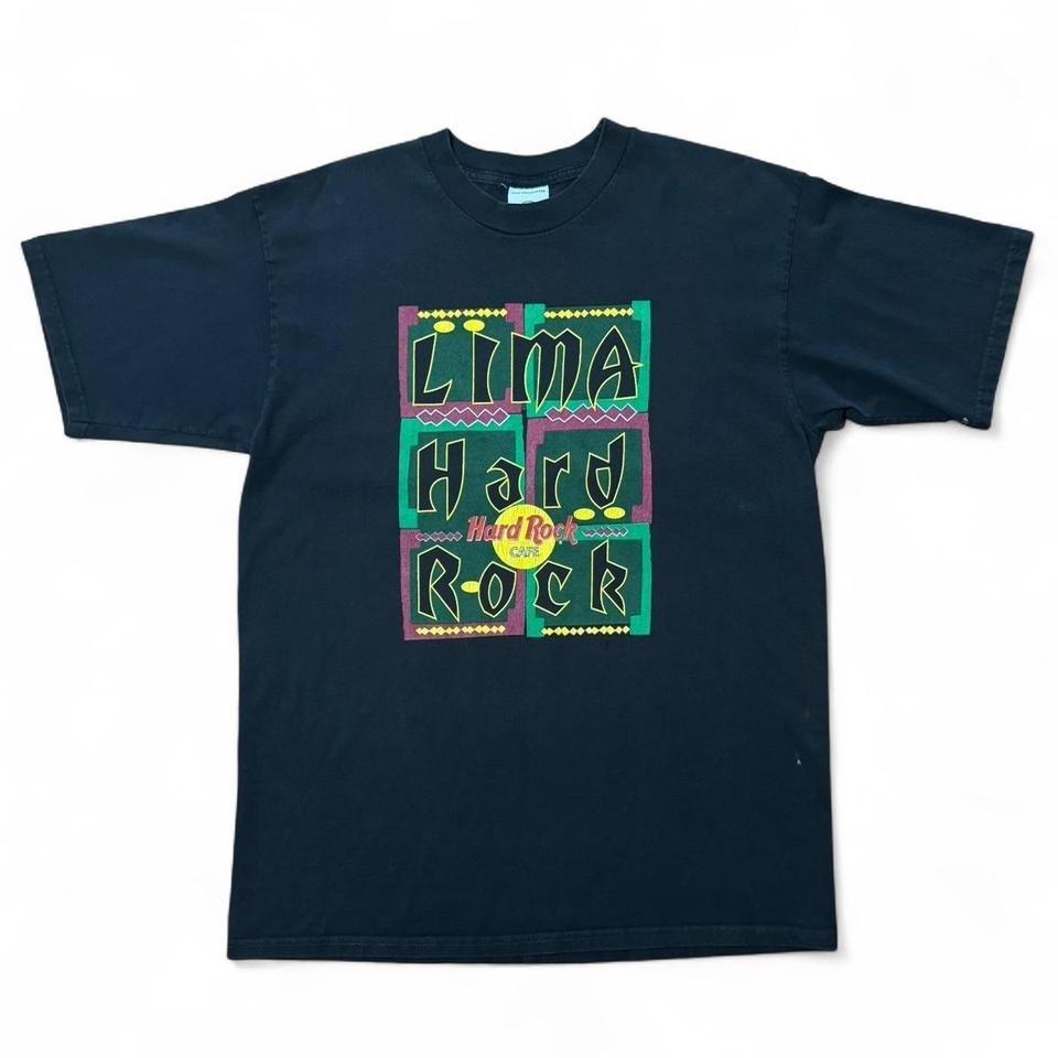 Vintage 90s Hard Rock Cafe Lima Peru Graphic T-shirt Souvenir XL XXL
