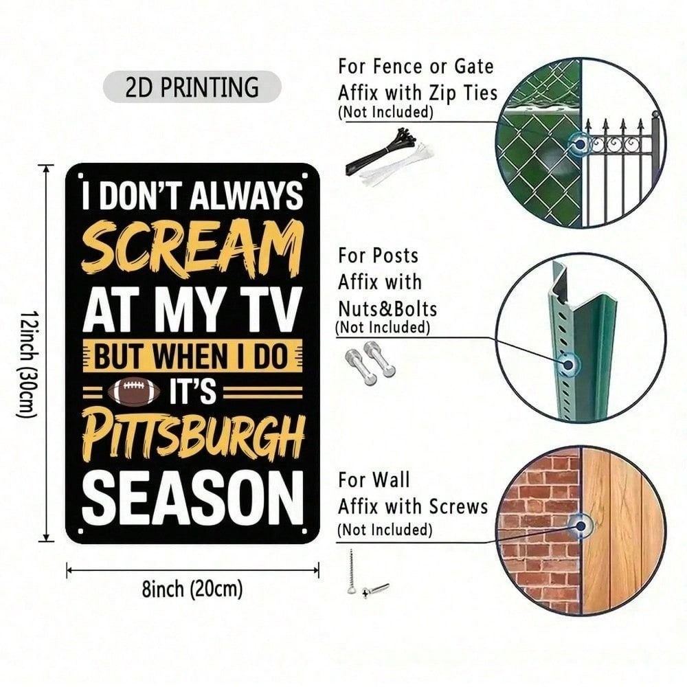 Metal Wall Art Pittsburgh Steelers Vintage Tin Sign 8x12 Inch American Football Logo Bar Decoration
