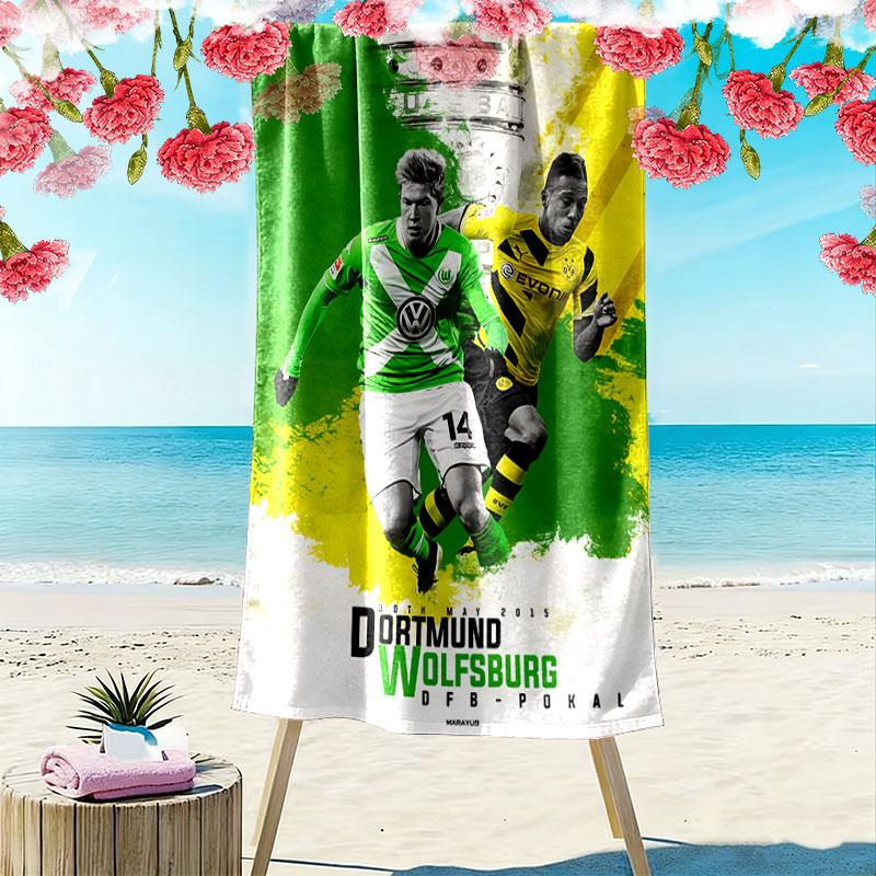Asciugamano da Spiaggia con Stampa VfL Wolfsburg, Asciugamano Grande Morbido Asciugatura Rapida per Spiaggia Campeggio Nuoto
