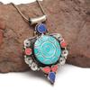 Handmade Tibetan Silver Gemstone Turquoise Red Coral Nepali Necklace Jewelry