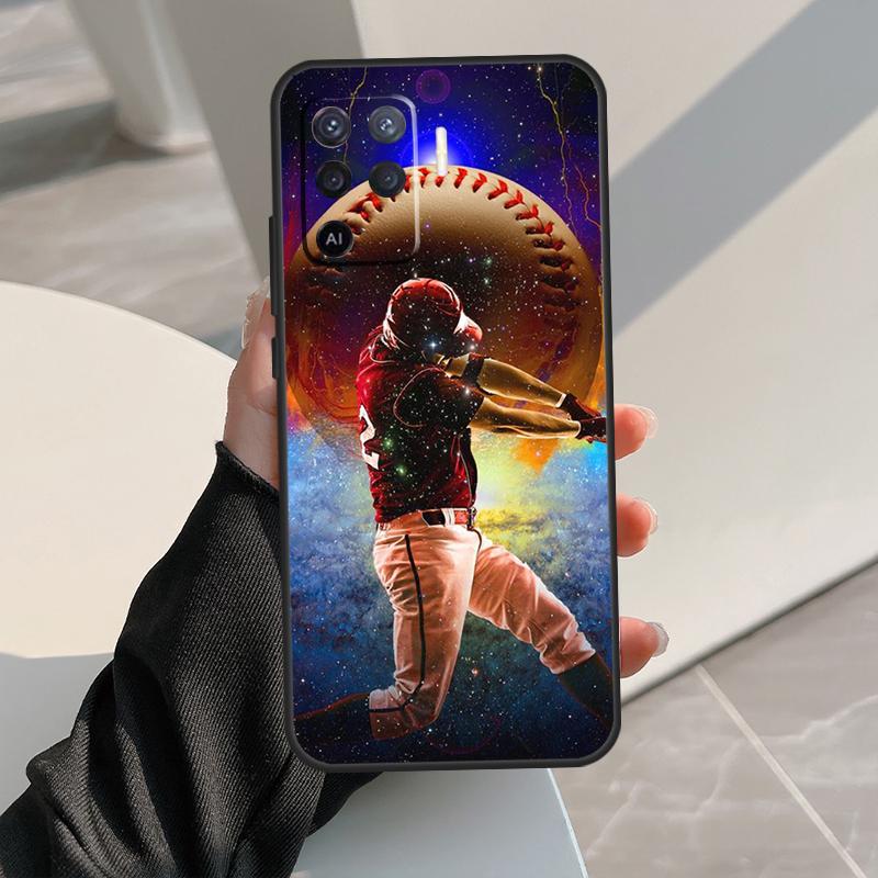 Baseball Case For Oppo A17 A57 A77 A60 A80 A40 A74 A54 A94 A78 A98 A18 A38 A58 A96 A76 A16 A15 A5 Pro