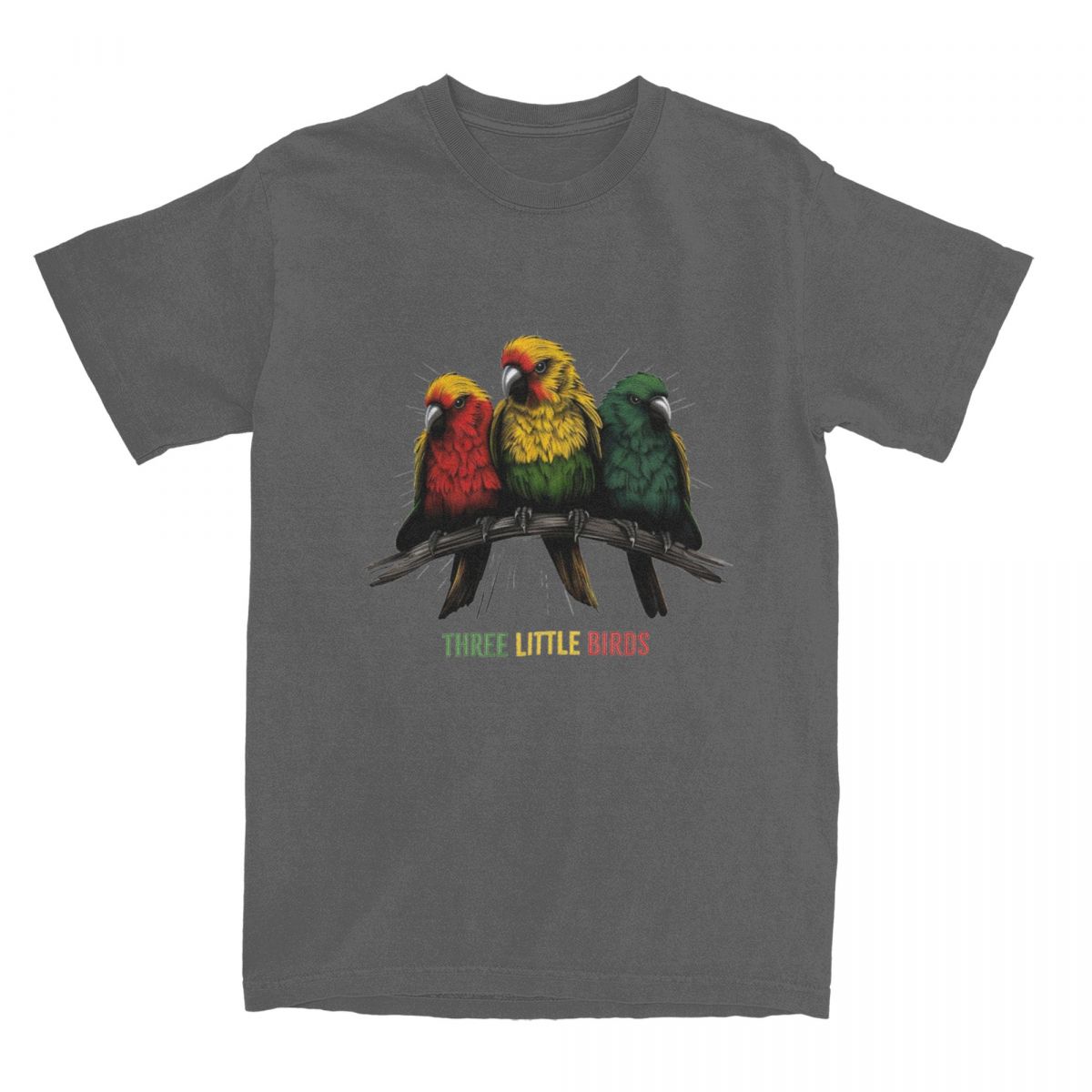 GUOYAN TOP Kawaii Drie Kleine Vogels Reggae T-shirt Heren 100% Katoen Korte Mouw Bob Marley Ronde Hals Zomer Top T-shirts L