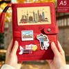 China Tourist City Travel Stamp Collection Album - Blank Souvenir Felt Journal
