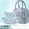 ZISIZ Heat-Resistant Glass Lunch Box Set with Insulated Bag