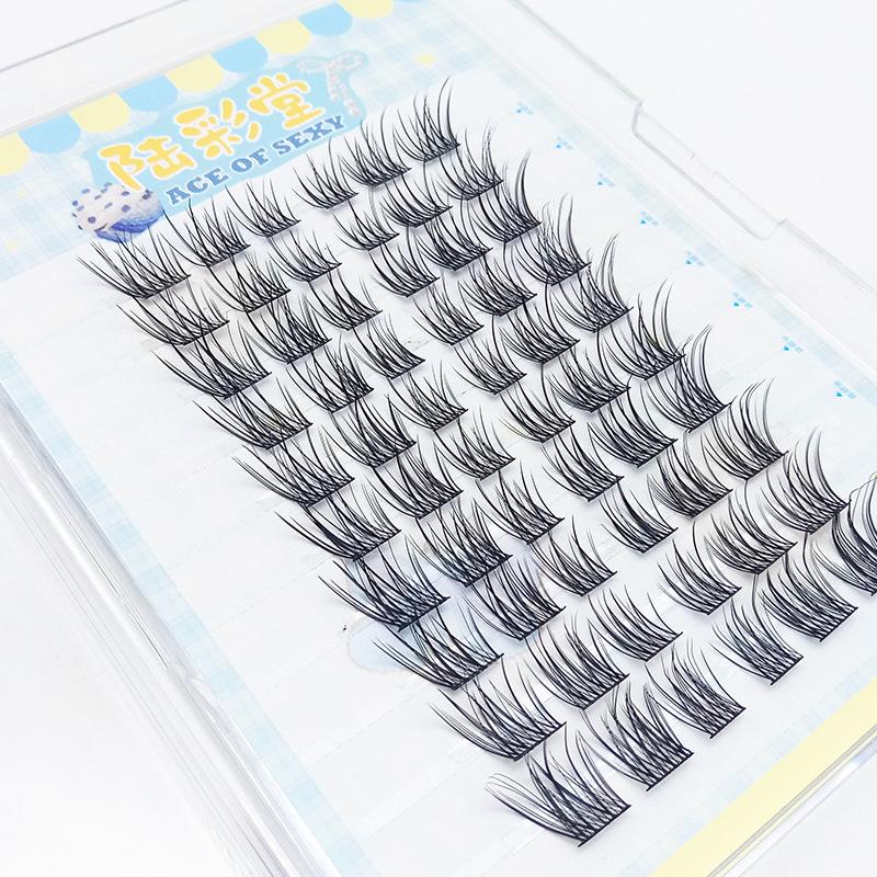 Lazy Fox Eye Style Baby Bend Eyelashes: 10-Row, Large Capacity, Natural Look, Perfect for Beginners