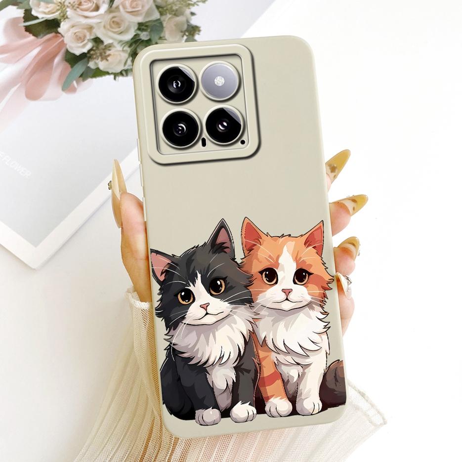 For Xiaomi Mi 14 Pro Case Cute Rabbit Cartoon Cover Shockproof Soft TPU Phone Case For Xiaomi 14 Pro Mi14 Pro 5G Back Cover Bags