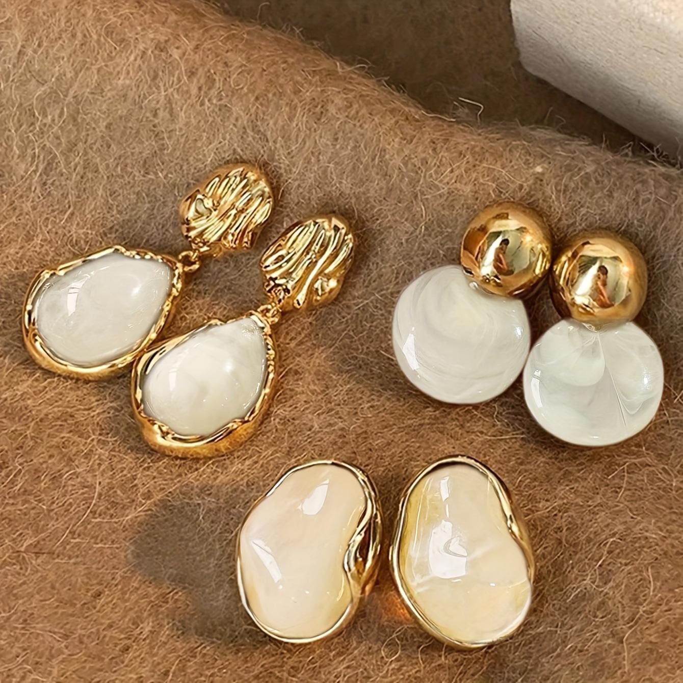 Cross Retro Style Maillard Amber Stud Earrings for Women - Niche Design, Luxurious Feel