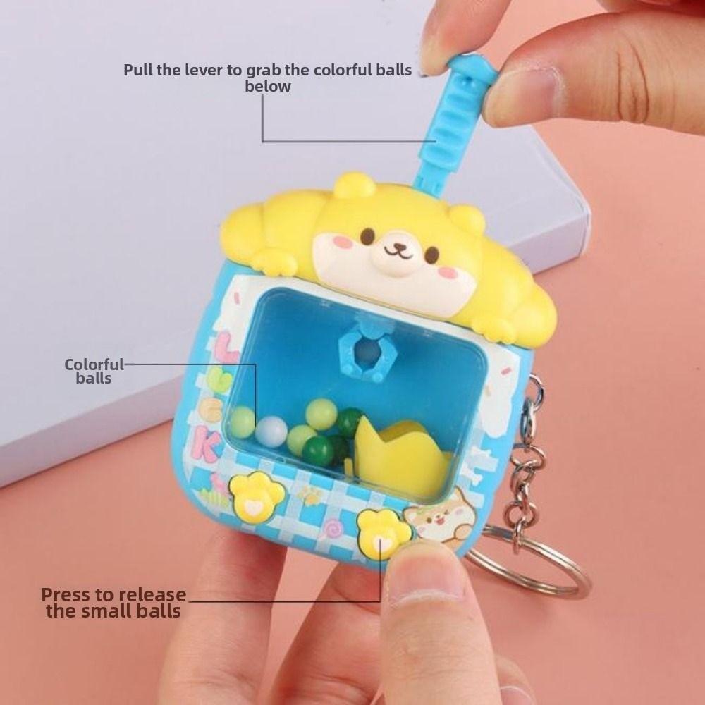 Cartoon Catching Ball Machine Keychain Plastic Funny Finger Toys  Car Key Chains