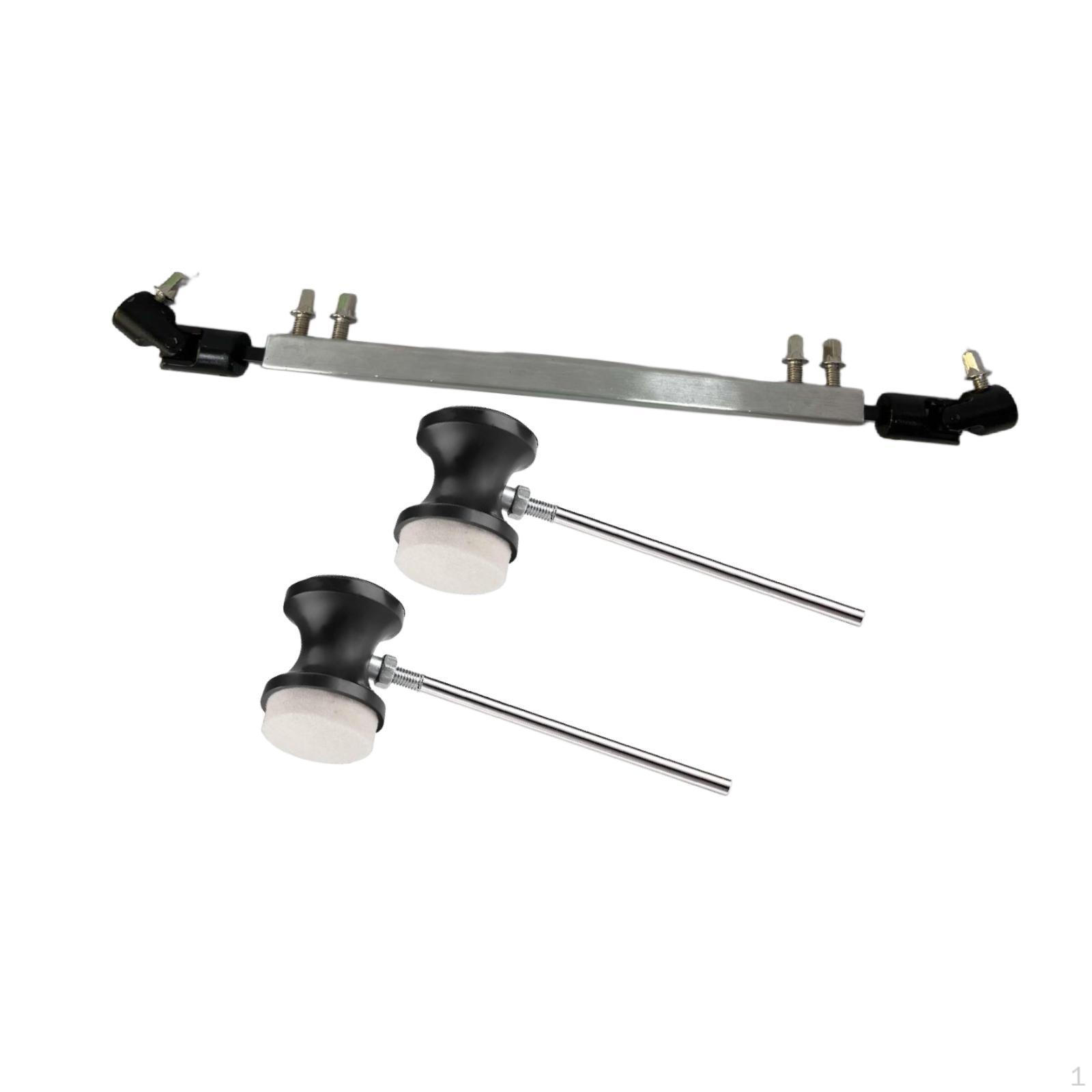 

3 Pieces Double Pedal Cardan Shaft Connecting Rod Drive Spare Part Made of Metal Silver Black Shaft