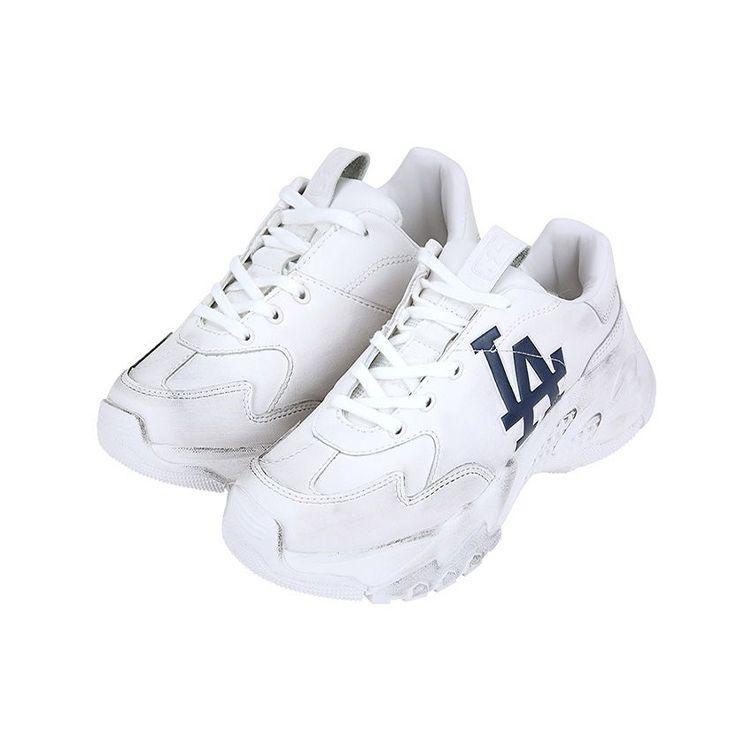 MLB Big Ball Chunky LA Dodgers Retro Antiscivolo Resistente Leggero Scarpe Basse da Papà Sneakers Donna Bianco 32SHC7011-07W