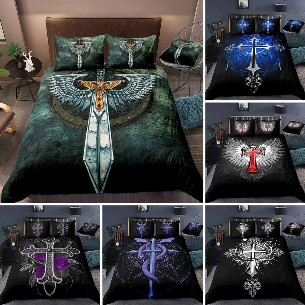 Jesus Cross Christian Christ Believer Comfortable Duvet Cover Pillowcase Bedding Set Children Bedroom Decoration Home Textile
