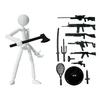 Stickman Ornament Multi-Purpose Action Figure Decor Mysterious Design Stress Relief Toy with Fully Poseable Robot