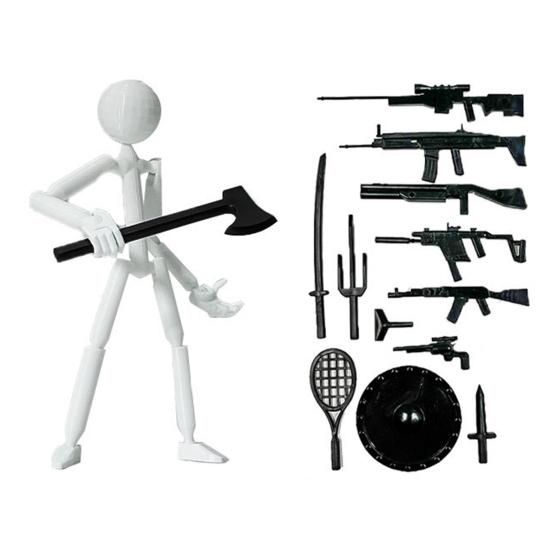 Stickman Ornament Multi-Purpose Action Figure Decor Mysterious Design Stress Relief Toy with Fully Poseable Robot