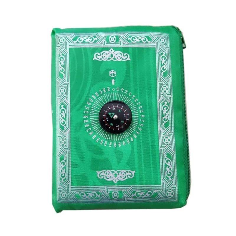 5pcs Islamic Travel Prayer Mat Set Optional Compassed Waterproofie Polyester Prayer Carpet With Large Carry Bag 60x100cm
