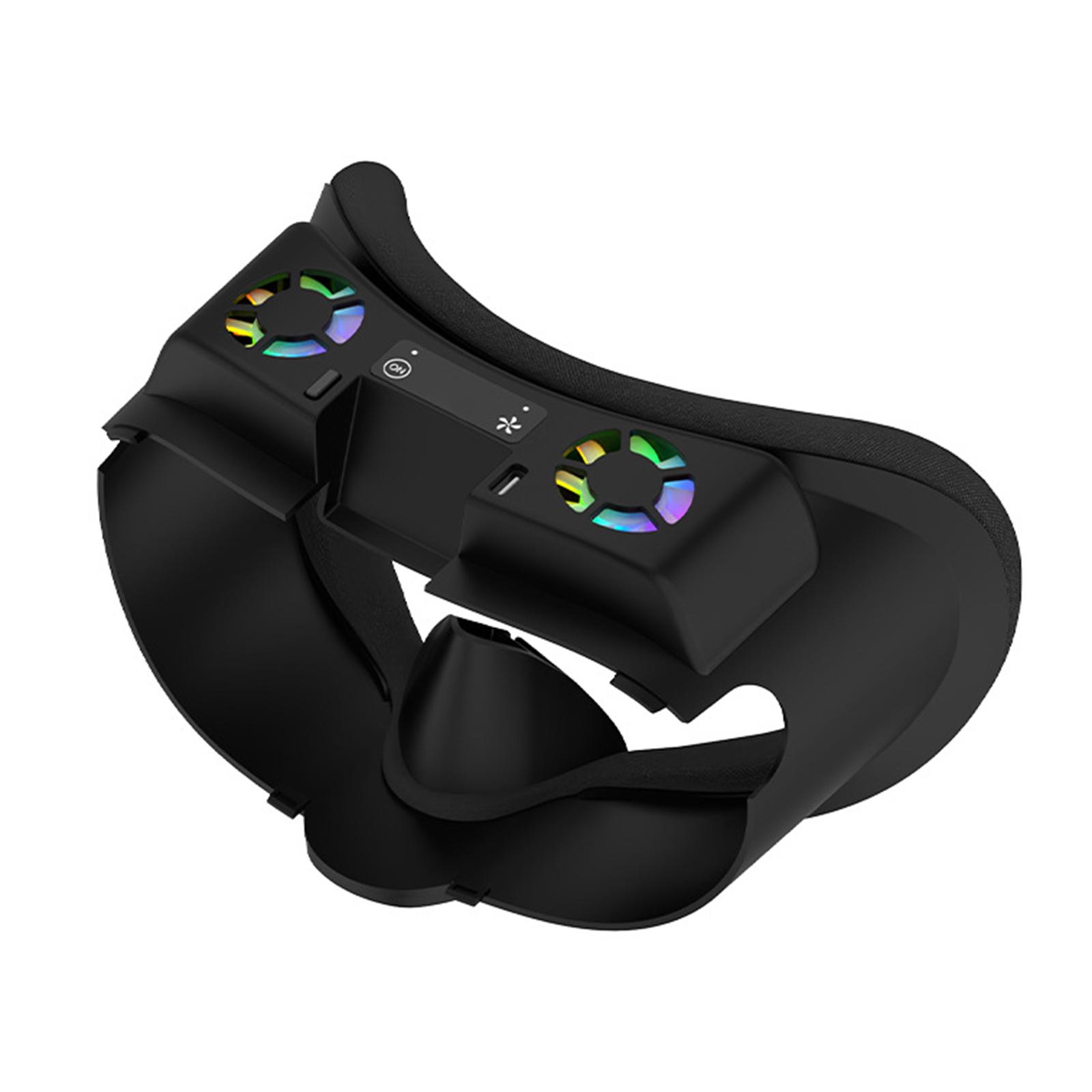 

Регулируемая маска для глаз с губчатой подушкой и встроенной системой охлаждения, RGB-подсветка для шлема виртуальной реальности Oculus Quest 3 чёрный