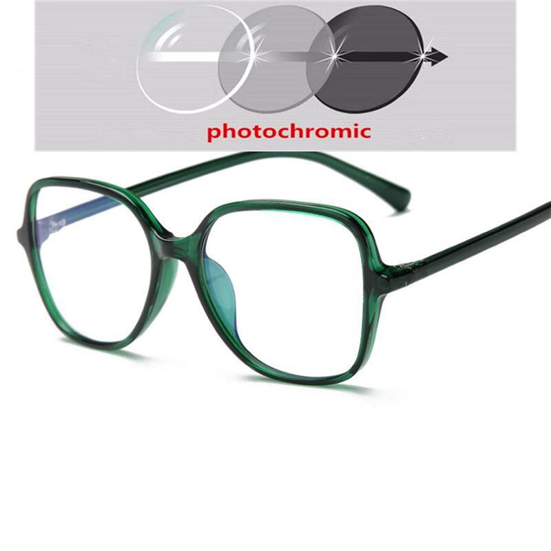 Drak Green Frame Anti-Blue Light Polygon  Prescription Eyeglasses  Shortsighted Spectacles 0 -0.5 -0.75 To -6.0