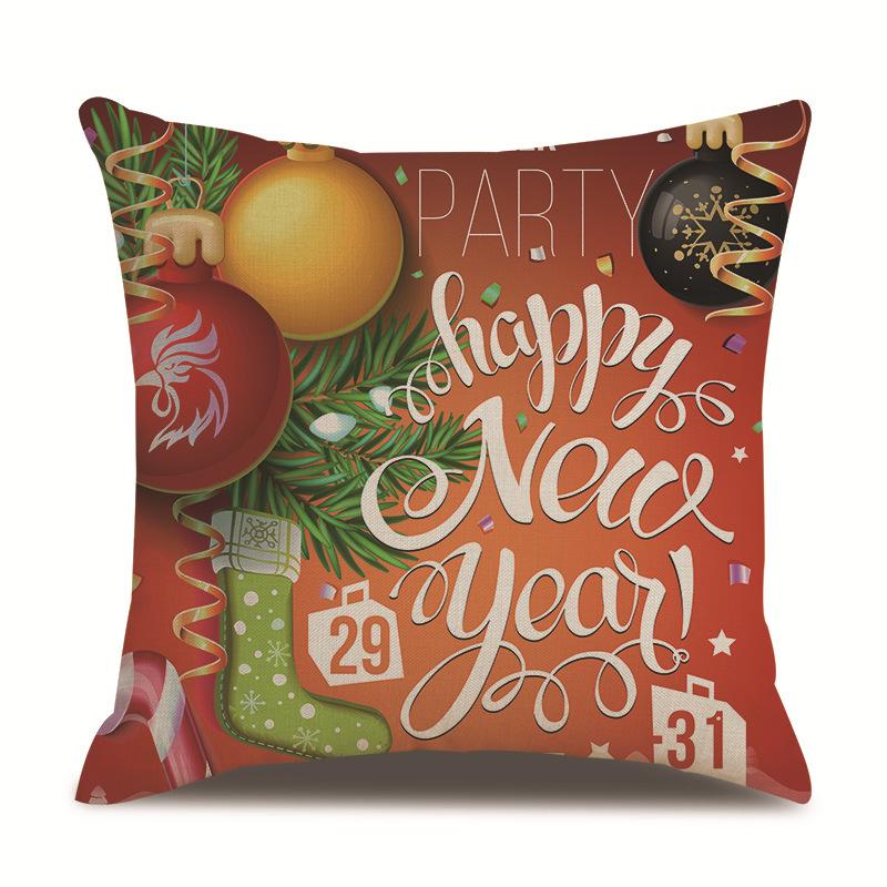 

Рождественская наволочка с односторонним принтом для спальни, льняная наволочка для гостиной, автомобильная наволочка, наволочка для диванной подушки, прикроватная наволочка 45 * 45Cm without pillow core