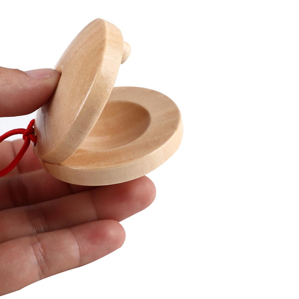 Development Listening Ability Unisex Wooden Percussion Musical Instrument Toy Castanets