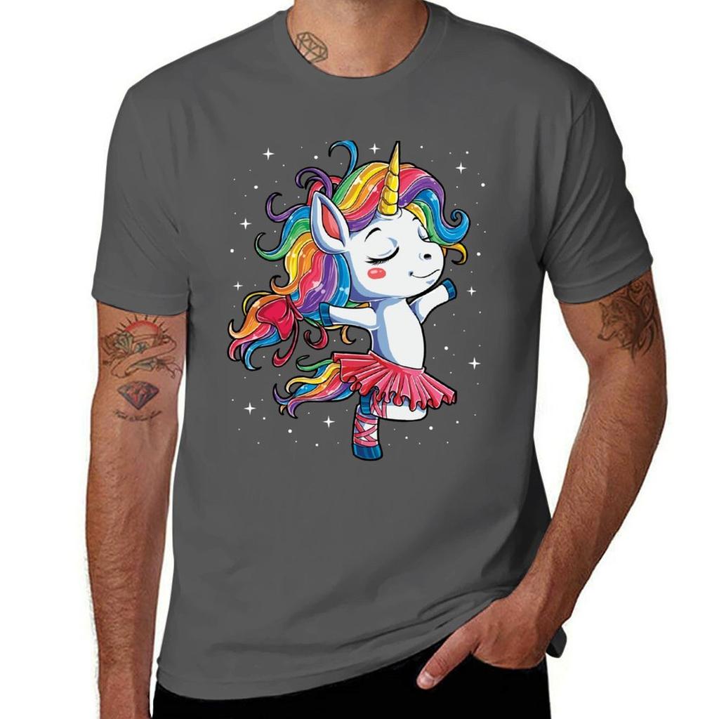 Ballet Dancer Unicorn T Shirt Kids Girls Rainbow Ballerina Gifts Party Unisex Unisex Tshirt Regular Fit Plain Tee Shirt