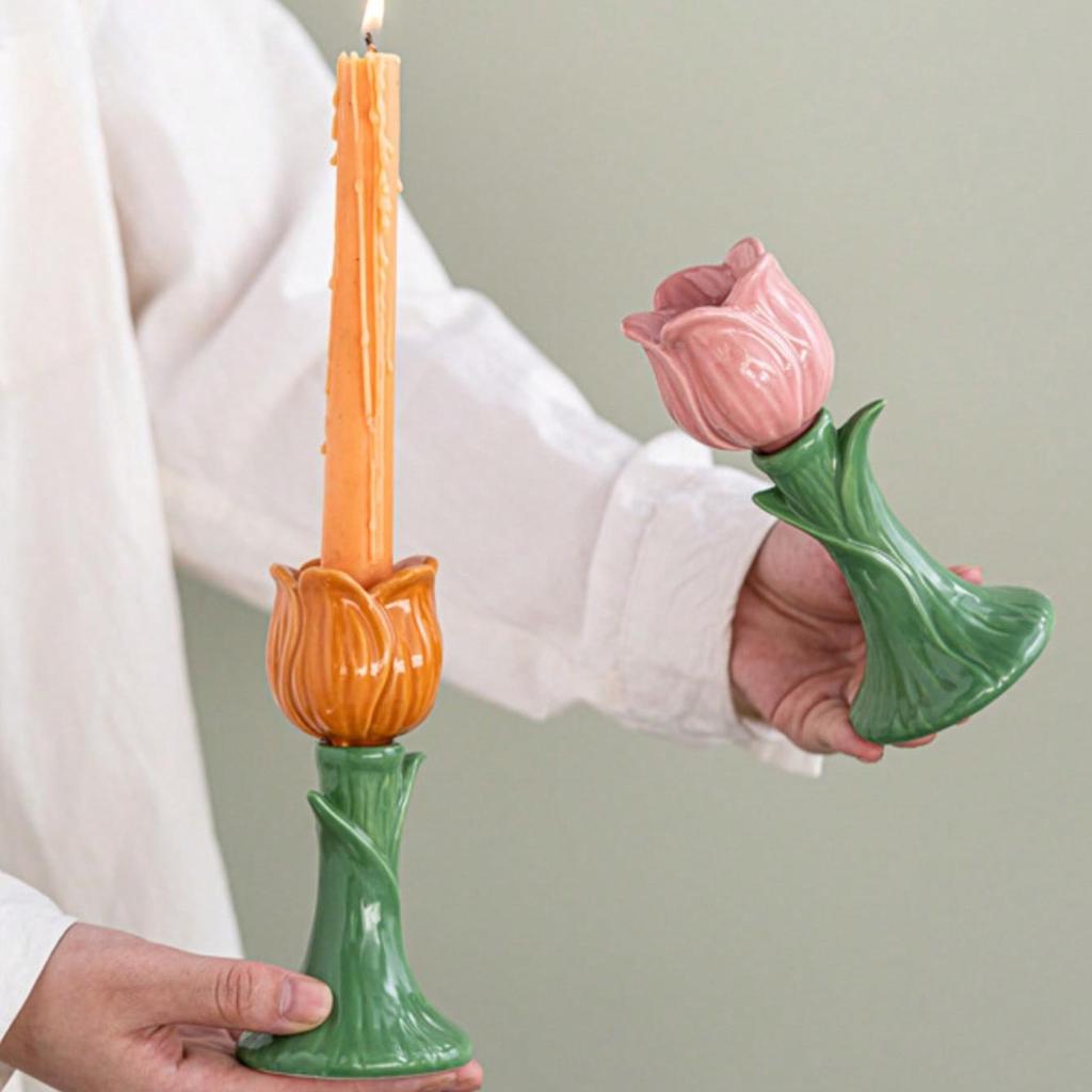 Set Of Colorful Candlesticks, A Set Of Retro Aromatherapy Tall Candlesticks In A French Style, High-End Home Colorful Candlesticks