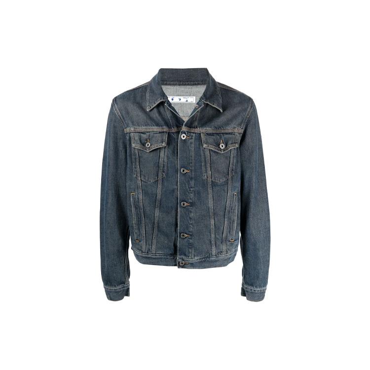 OFF-WHITE SS21 Denim Jackets Men's Denim Blue Lapel Moderate Straight Fit OMYE054S21DEN0044701