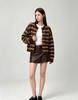 Women's Retro Striped Knit Cardigan - Unique, Stylish, Age-Reducing Outerwear for Autumn and Winter.
