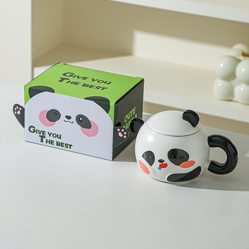 Creative panda water cup mug home office ceramic cup gift cartoon breakfast cup souvenir