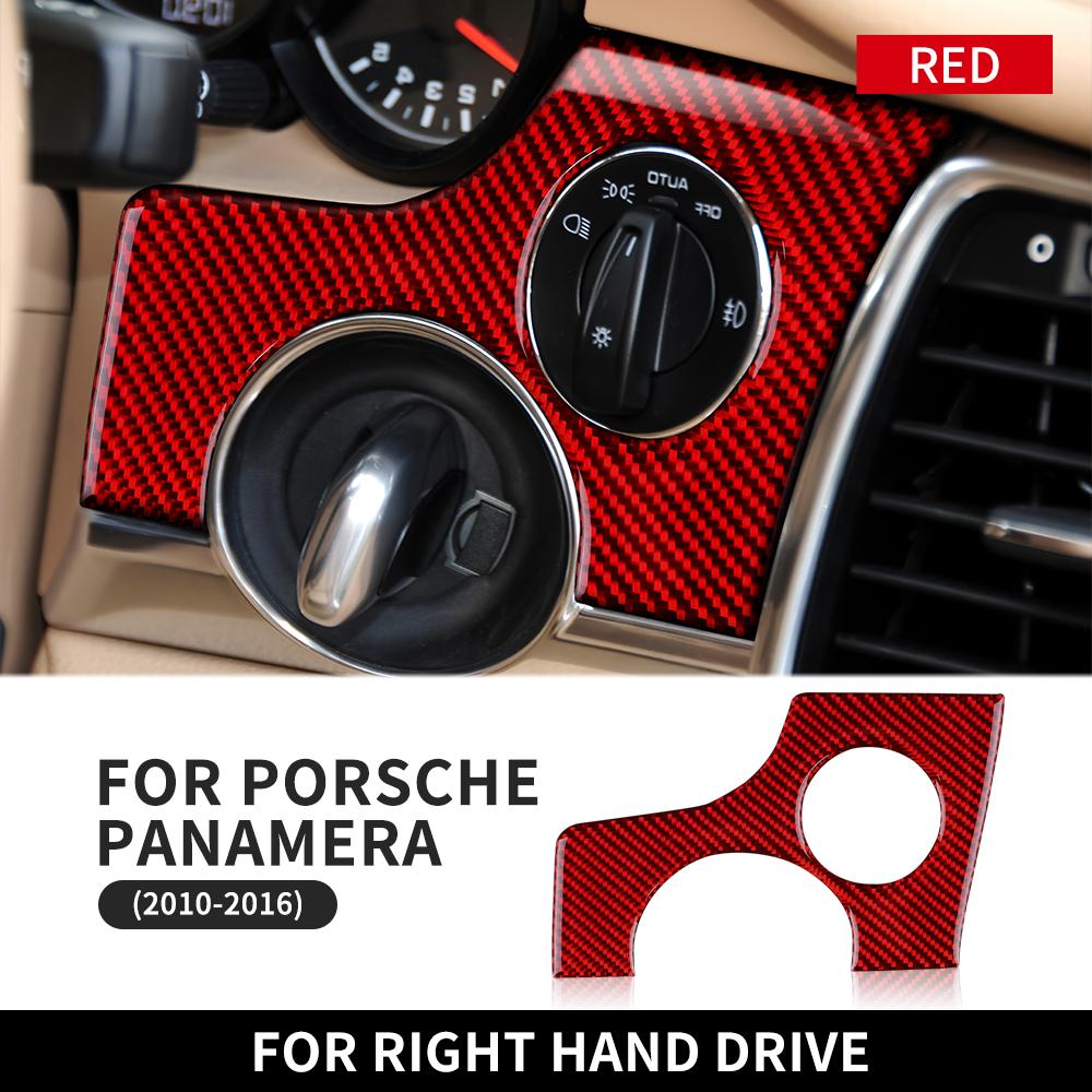 3D Carbon Fiber Headlight Switch Hole Cover Sticker for Porsche Panamera 2010-2016