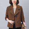2024 Women's High-End Wool Coat: Petite Short Style with Suit Collar for Spring and Autumn