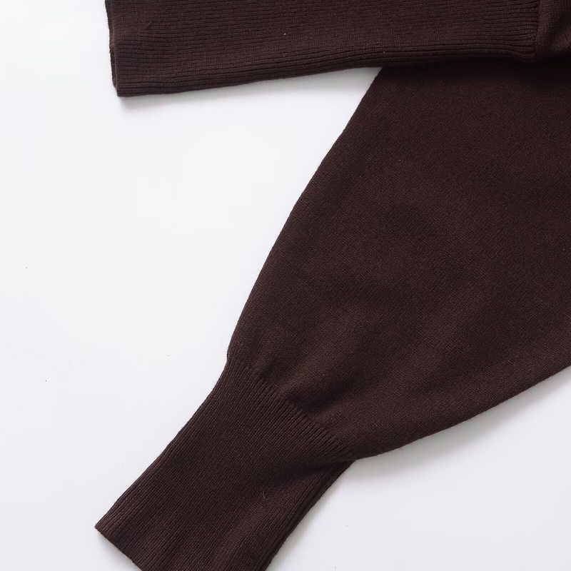 Kaslead New Arrival Women's Clothing Fashion Style Minimalist Silm Hem V-neck Long Sleeve Knitted Coat 8082100